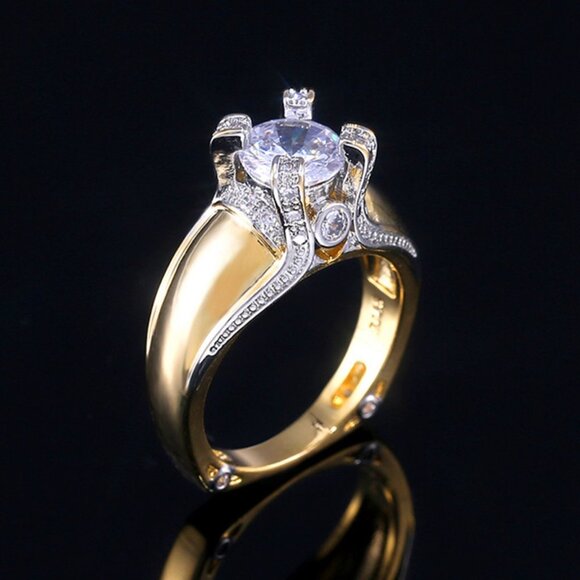 💍Noble Fashion Gemstone Cubic Zircon Chunky Rings for Women, INDN8217 - Picture 3 of 9